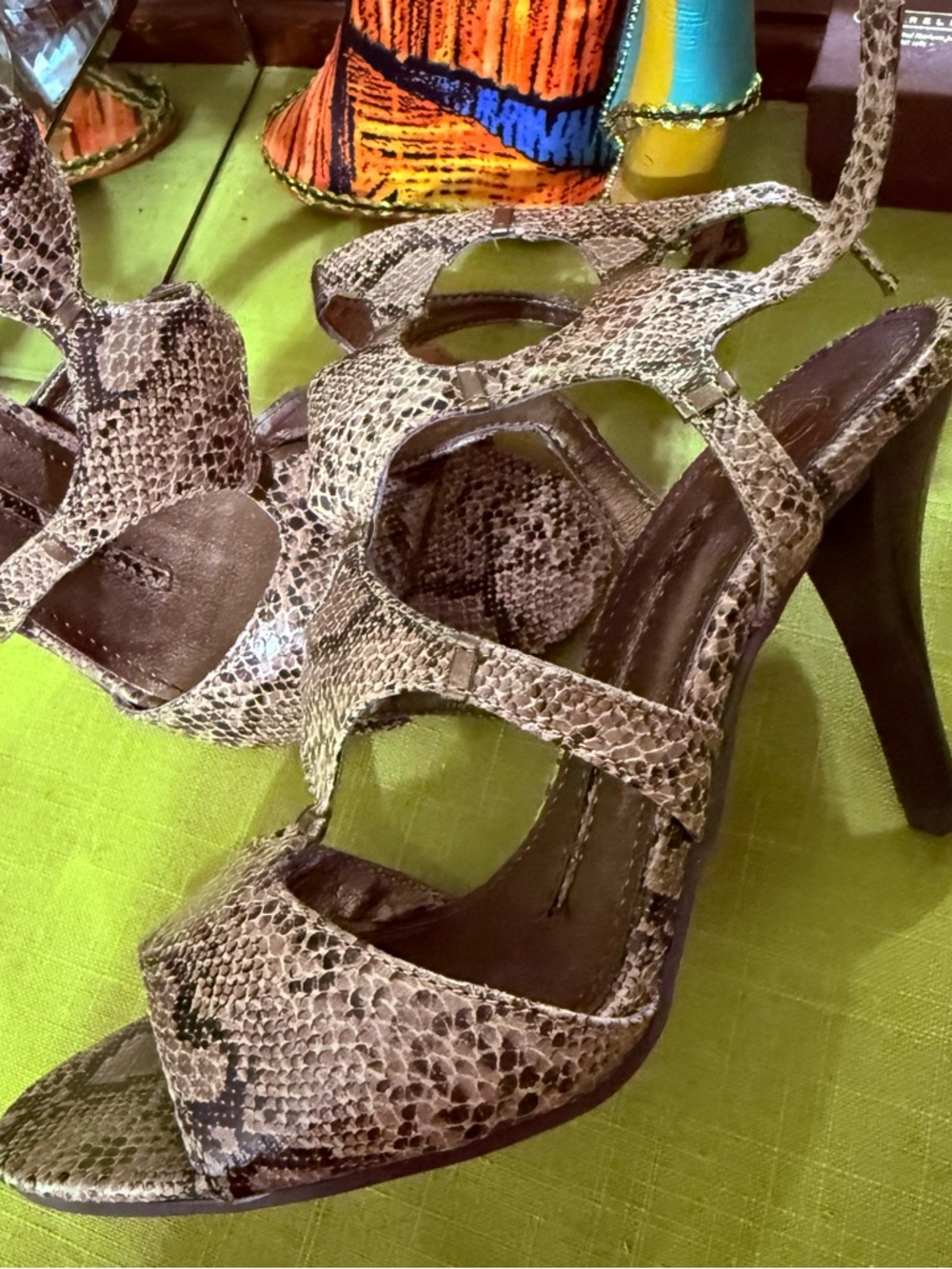 Bandolino Snakeskin Pattern High Heel Sandals - Women